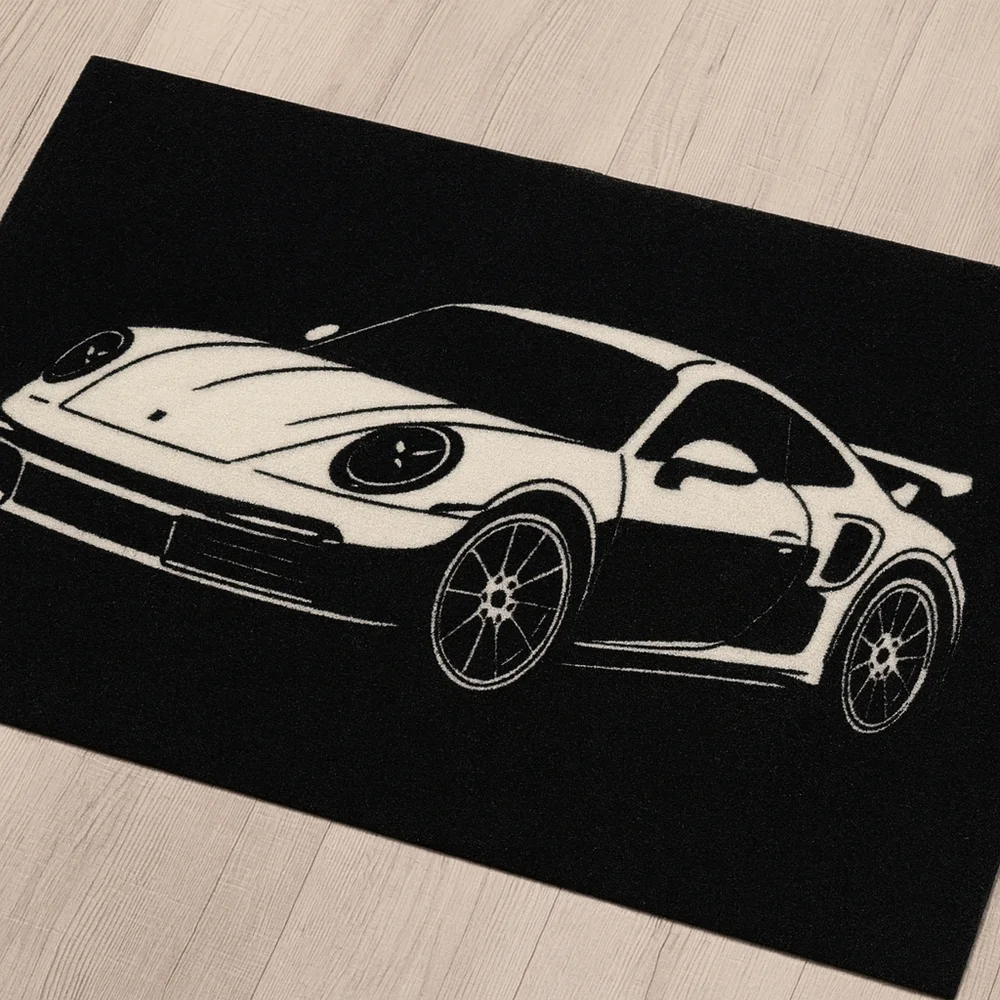 Porsche 911 Garage Mat Decor Rug 20.5x30 Car Enthusiast Floor Mat